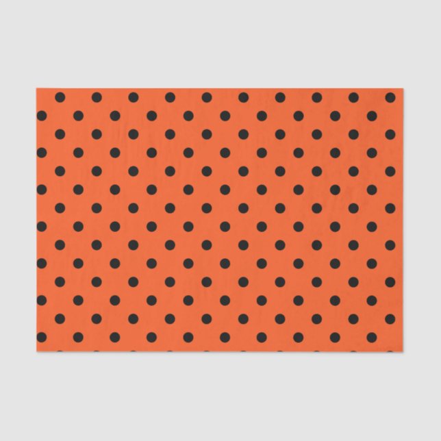 Papier Mousseline Pois orange et noir (Recto)
