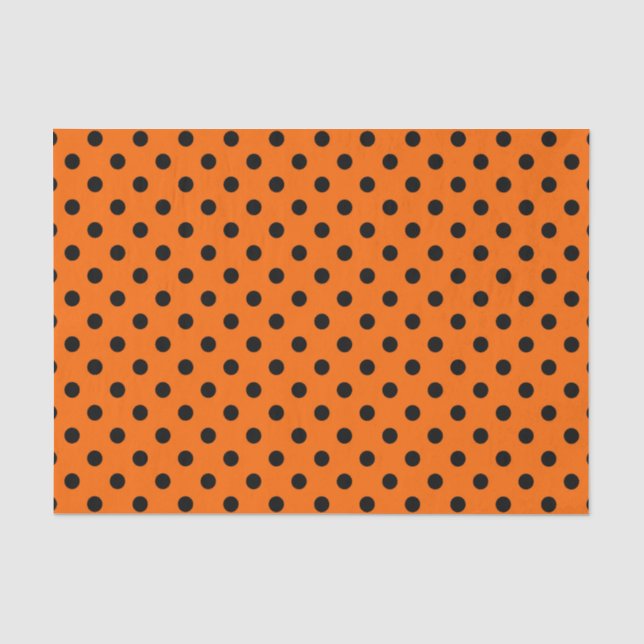 Papier Mousseline Pois orange et noir (Recto)