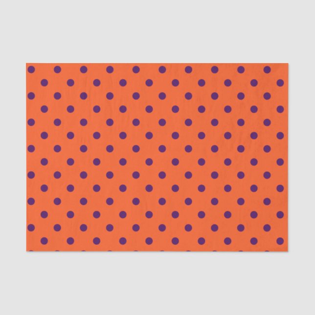 Papier Mousseline Pois orange et violet (Recto)