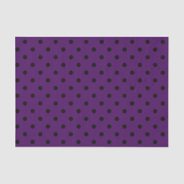 Papier Mousseline Pois pourpre et noir moyen (Recto)