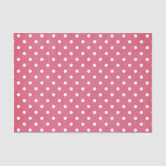 Papier Mousseline Pois ROSE ET BLANC