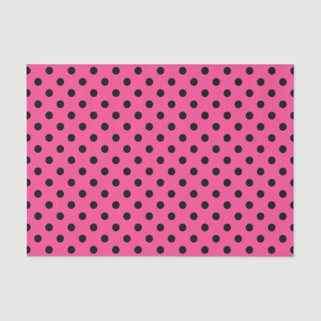 Papier Mousseline Pois roses et noirs (Recto)