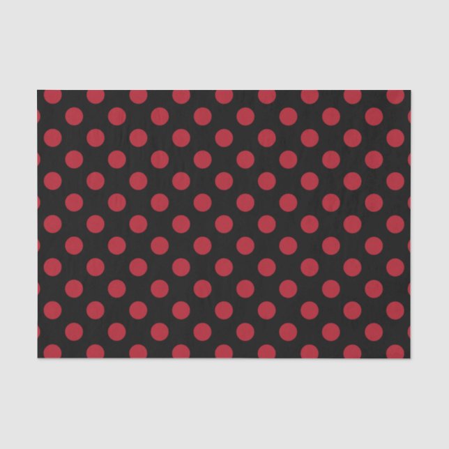 Papier Mousseline Pois rouge et noir (Recto)