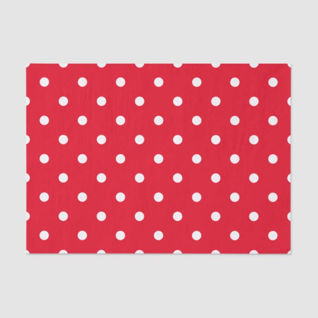 Papier Mousseline Pois rouges et blancs (Recto)