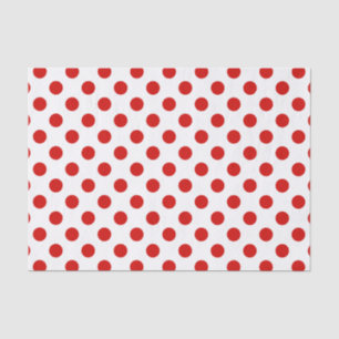 Papier Mousseline Pois rouges et blancs