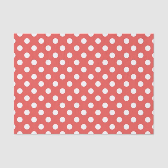 Papier Mousseline Pois rouges et blancs (Recto)