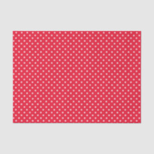 Papier Mousseline Pois rouges et roses