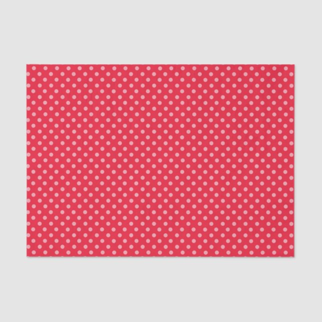 Papier Mousseline Pois rouges et roses (Recto)