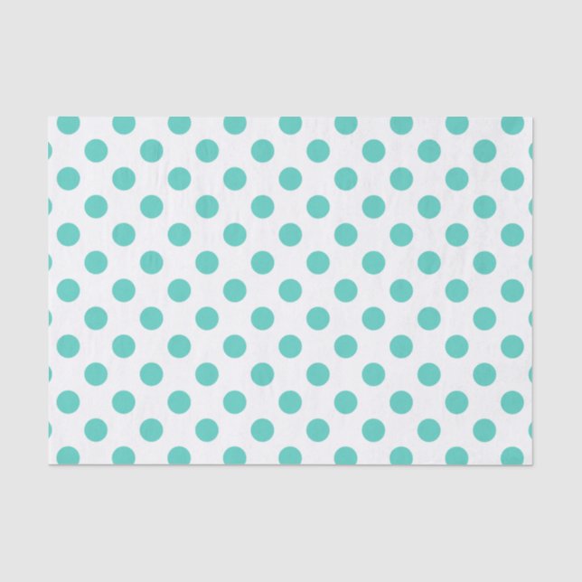 Papier Mousseline Pois turquoise (Recto)