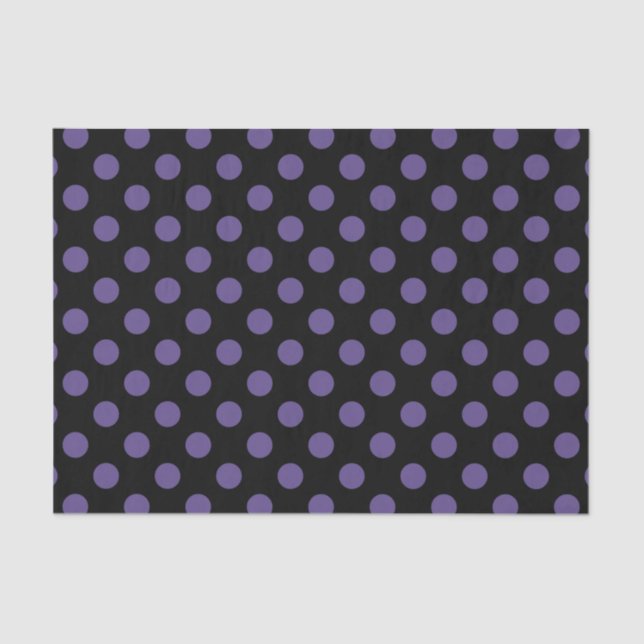 Papier Mousseline Pois ultra violets en noir (Recto)
