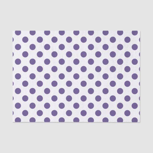 Papier Mousseline Pois ultra violets sur blanc (Recto)