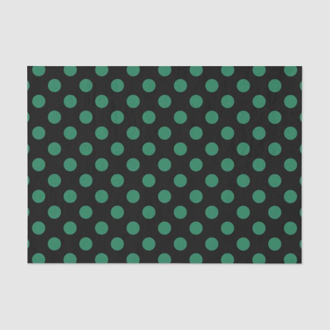 Papier Mousseline Pois vert et noir (Recto)