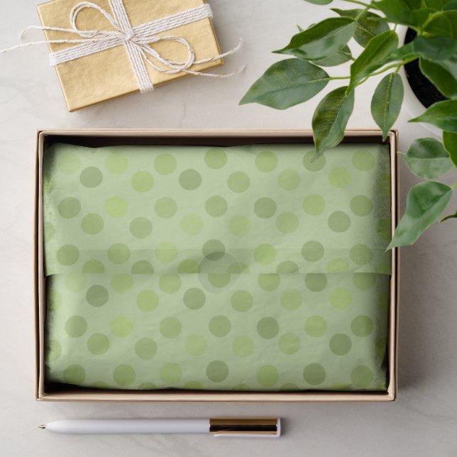 Papier Mousseline pois verts de printemps (Cadeau)