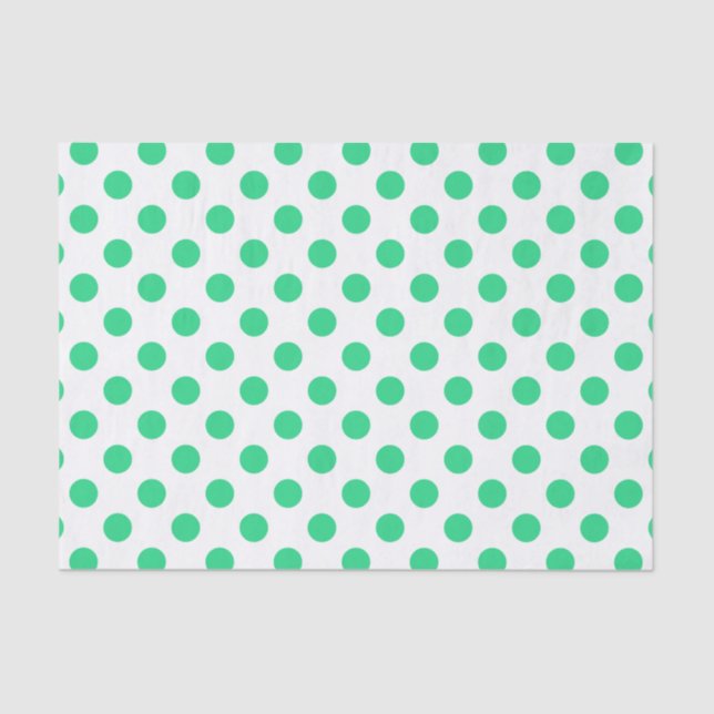 Papier Mousseline Pois verts et blancs (Recto)