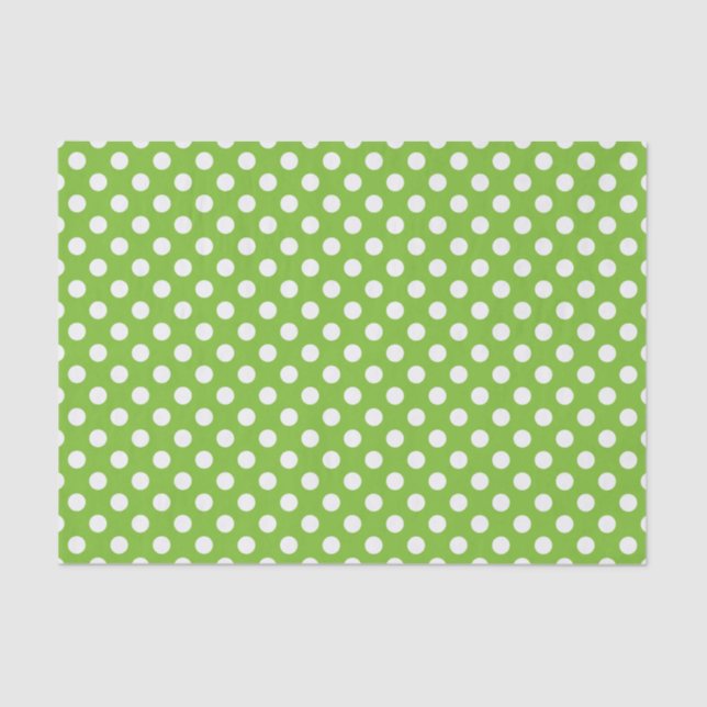 Papier Mousseline Pois verts et blancs (Recto)
