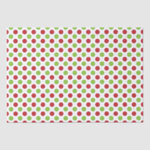 Papier Mousseline Pois verts rouge et citron vert