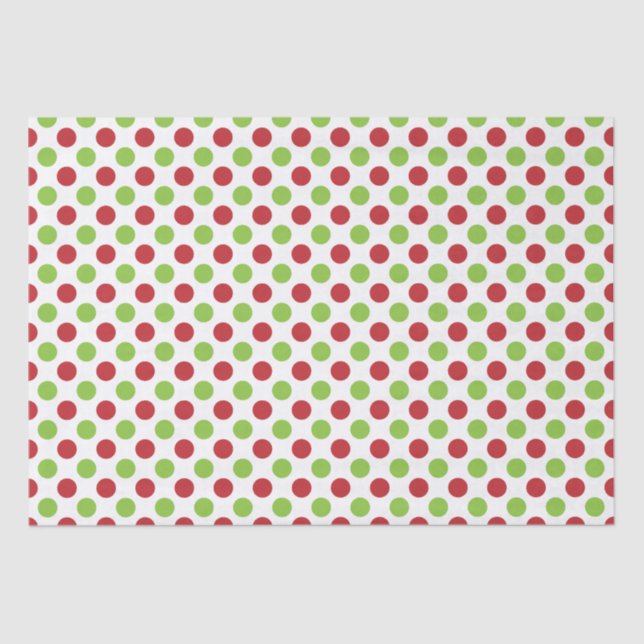 Papier Mousseline Pois verts rouge et citron vert (Recto)
