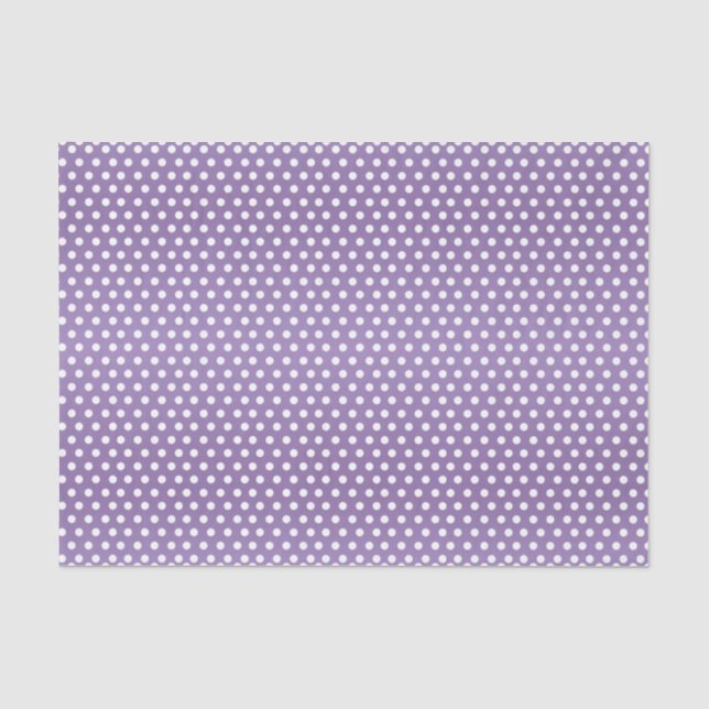 Papier Mousseline Pois violet clair et blanc (Recto)
