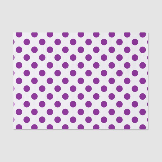 Papier Mousseline Pois violets et blancs (Recto)