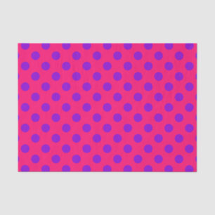 Papier Mousseline Pois violets sur cerise