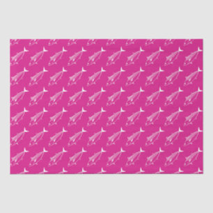 Papier Mousseline Poisson Bonito mignon en blanc sur rose chaud