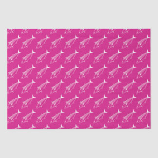 Papier Mousseline Poisson Bonito mignon en blanc sur rose chaud