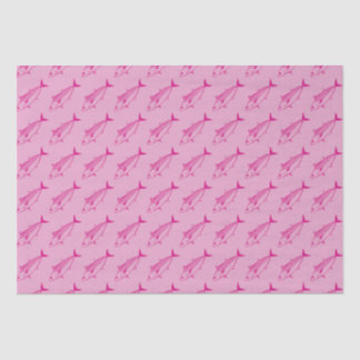 Papier Mousseline Poisson Bonito mignon en rose chaud sur rose paste