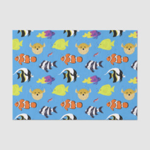 Papier Mousseline Poisson clown et amis
