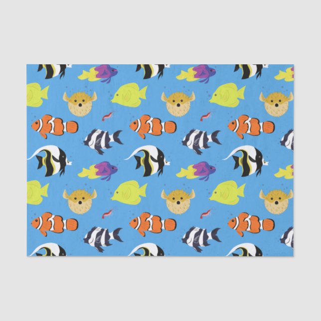 Papier Mousseline Poisson clown et amis (Recto)