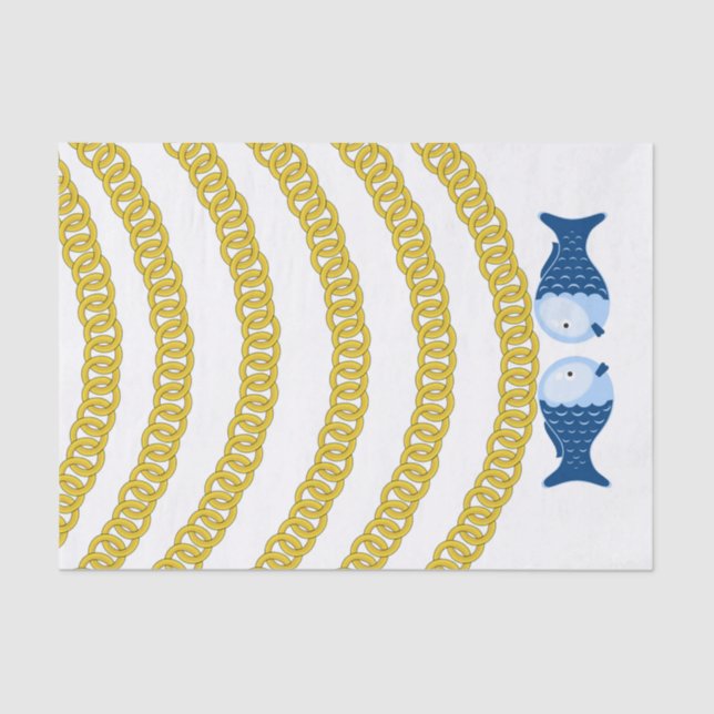 Papier Mousseline Poisson de la chaîne d'or du papier testé (Recto)