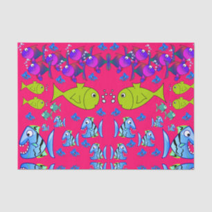 Papier Mousseline Poisson en papier de tissu décoratif