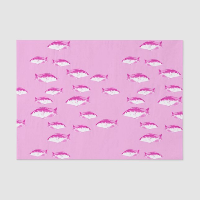 Papier Mousseline Poisson rose (Recto)