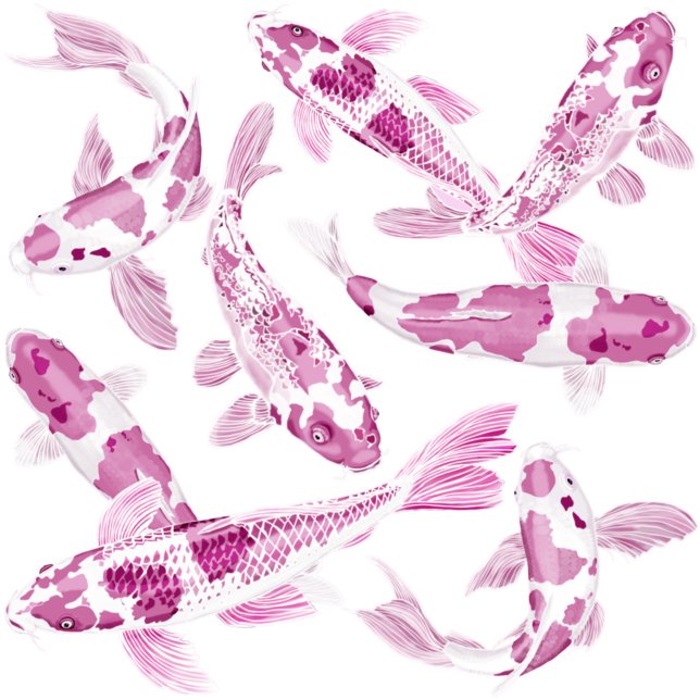 Papier Mousseline Poisson rose blanc koi (Créateur téléchargé)