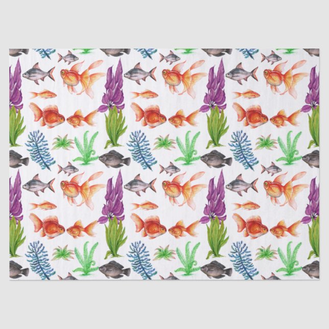 Papier Mousseline Poissons Tropicaux (Recto)