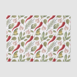 Papier Mousseline Poivrons chili, ail, olives et herbes