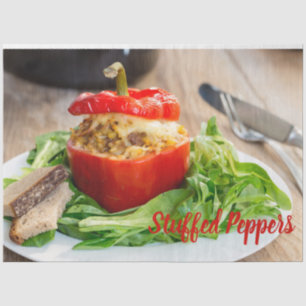 Papier Mousseline Poivrons farcis au four avec sauce à la viande et