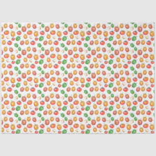 Papier Mousseline Poivrons Oignon Tomate Dessinés à la Main pour les