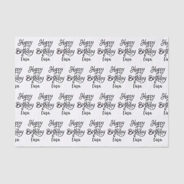 Papier Mousseline police de luxe d'anniversaire heureuse (Recto)