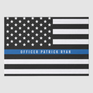 Papier Mousseline Police Mince Blue Line American Flag Ajouter le no