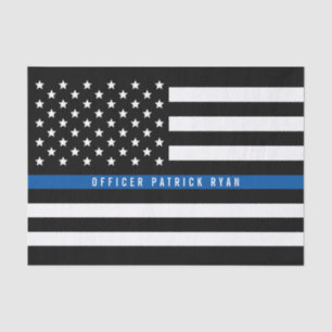 Papier Mousseline Police Mince Blue Line American Flag Ajouter un no