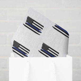 Papier Mousseline Police Officier Mince Ligne Bleue Police Police Co