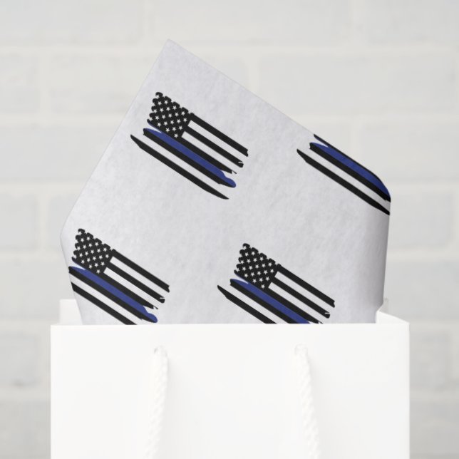 Papier Mousseline Police Officier Mince Ligne Bleue Police Police Co (Sac cadeau)
