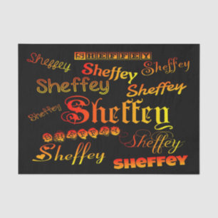 Papier Mousseline Polices Sheffey - orange, rouge et jaune