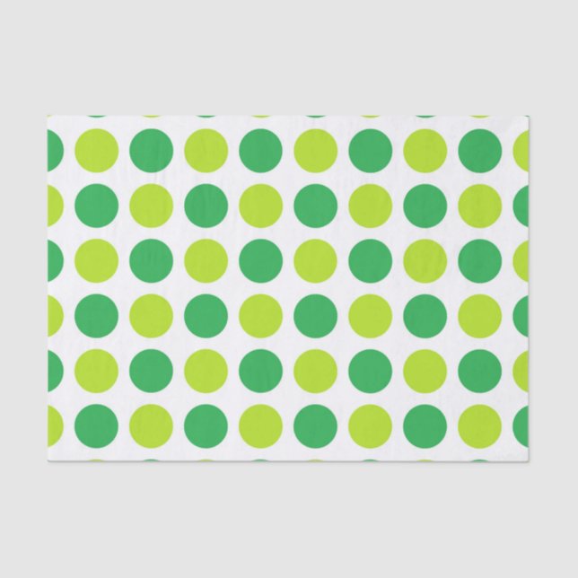 Papier Mousseline Polka Dot Greens (Recto)