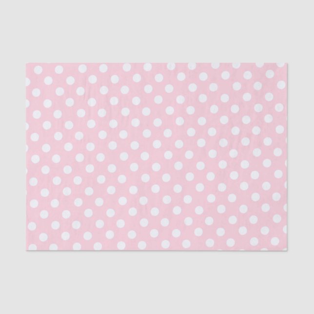Papier Mousseline polka dots in pastel pink  (Recto)