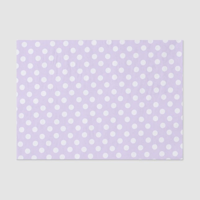 Papier Mousseline polka dots in  soft lavender (Recto)