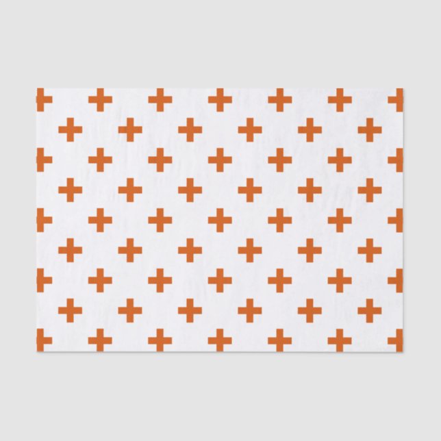 Papier Mousseline Polka orange croise sur blanc (Recto)