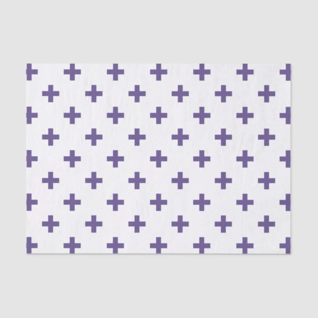 Papier Mousseline Polka ultra violette croise sur blanc (Recto)