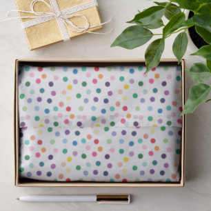 Papier Mousseline Polkadot Art Motif Coloré Sur Blanc Croustillant