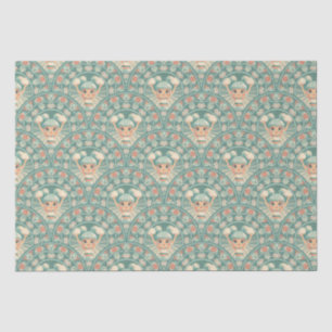 Papier Mousseline Pom-pom girl De Sage Et De Sable Rétro Mandala Dec
